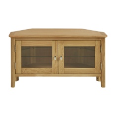 Hardwick Oak Corner Media Stand Hardwick Oak Corner Media Stand