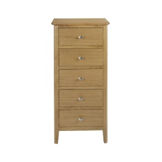 Hardwick Oak 5 Drawer Tallboy Hardwick Oak 5 Drawer Tallboy