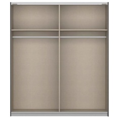 Borba Metallic Grey & Stone Grey 181cm 4 Door Hinged Wardrobe with Mirrors