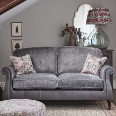 Parker Knoll Eastbury Large 2 Seater Formal Back Leather/Fabric Sofa Parker Knoll Eastbury Large 2 Seater Formal Back Leather/Fabric Sofa