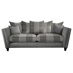 Parker Knoll Harlow Grand Pillow Back Leather/Fabric Sofa Parker Knoll Harlow Grand Pillow Back Leather/Fabric Sofa