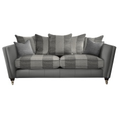 Parker Knoll Harlow Grand Pillow Back Leather/Fabric Sofa Parker Knoll Harlow Grand Pillow Back Leather/Fabric Sofa