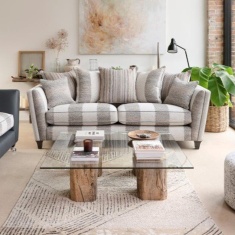 Parker Knoll Harlow Large 2 Seater Pillow Back Fabric Sofa Parker Knoll Harlow Large 2 Seater Pillow Back Fabric Sofa