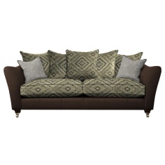 Parker Knoll Harriet Grand Pillow Back Leather/Fabric Sofa Parker Knoll Harriet Grand Pillow Back Leather/Fabric Sofa