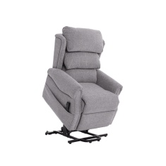 Luxor Dual Motor Riser Recliner Chair in Dove Grey Fabric