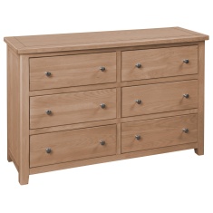 Cannes 6 Drawer Wide Chest - Oak Cannes 6 Drawer Wide Chest - Oak