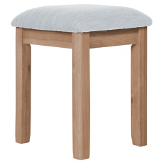 Cannes Upholstered Dressing Table Stool - Oak Cannes Upholstered Dressing Table Stool - Oak