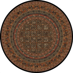 Mastercraft 4301/500 Kashqai Round Rug - Green Mastercraft 4301/500 Kashqai Round Rug - Green