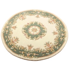 Melrose Royal Round Rug - Cream/Green Melrose Royal Round Rug - Cream/Green