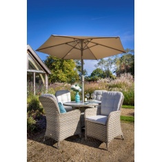 Hartman Eton 4 Seat Dining Set With Parasol & Base - Beech