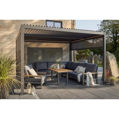 Norfolk Leisure Royce Cube Gazebo With LED Lighting - Grey Aluminium Norfolk Leisure Royce Cube Gazebo With LED Lighting - Grey Aluminium