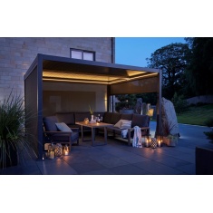 Norfolk Leisure Royce Cube Gazebo With LED Lighting - Grey Aluminium