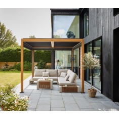 Norfolk Leisure Royce Cube Gazebo 3m x 4m - Wood Look Aluminium Norfolk Leisure Royce Cube Gazebo 3m x 4m - Wood Look Aluminium