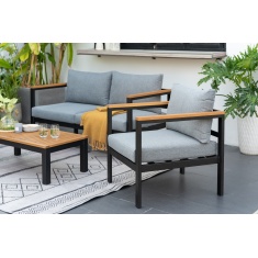 Lifestyle Garden Barcelona 4 Seat Garden Lounge Set - Black