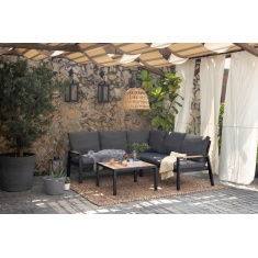 Lifestyle Garden Panama Corner Lounge Set - Black Lifestyle Garden Panama Corner Lounge Set - Black