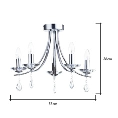 BHS Bugsy Flush Light - Chrome