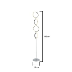 BHS Lena Ring LED Floor Lamp - Chrome