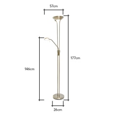 BHS Mother & Child Floor Lamp - Antique Brass