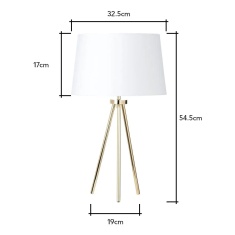 BHS Tristan Table Lamp - White Brass