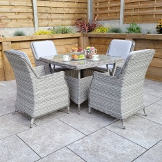 Signature Weave Edwina 4 Seater Dining Set - Grey Signature Weave Edwina 4 Seater Dining Set - Grey