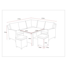 Havana Mini Corner Modular Dining Set - Grey