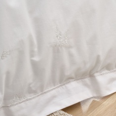 Bianca Lottie Embroidery Oxford Pillowcase - White