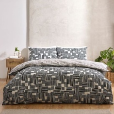 Catherine Lansfield Blocks Duvet Set - Black Catherine Lansfield Blocks Duvet Set - Black