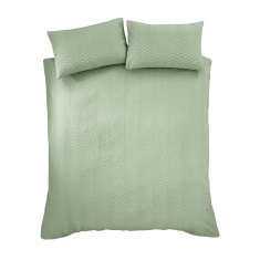 Catherine Lansfield Heatset Wave Duvet Set - Mint Green