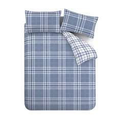 Catherine Lansfield Kelso Check Duvet Set - Blue