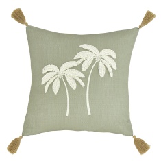 Catherine Lansfield Paradiso Palm Cushion - Sage