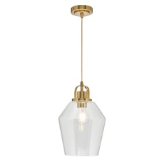 BHS Saskia Bubble Glass 1 Light Pendant - Warm Satin Brass BHS Saskia Bubble Glass 1 Light Pendant - Warm Satin Brass