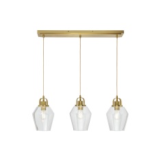BHS Saskia Bubble Glass 3 Light Diner - Warm Satin Brass BHS Saskia Bubble Glass 3 Light Diner - Warm Satin Brass