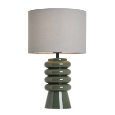BHS Rahya Ribbed Glass Table Lamp - Green BHS Rahya Ribbed Glass Table Lamp - Green