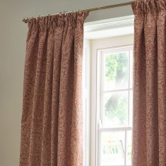 Morris & Co Acorn Tonal Pencil Pleat Curtains - Brick Morris & Co Acorn Tonal Pencil Pleat Curtains - Brick