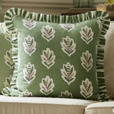 Sanderson Sessile Leaf Ruffle Feather Rich Cushion 50cm - Sage Sanderson Sessile Leaf Ruffle Feather Rich Cushion 50cm - Sage