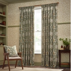 Morris & Co Snakeshead Pencil Pleat Curtains - Sunflower/Stone Morris & Co Snakeshead Pencil Pleat Curtains - Sunflower/Stone