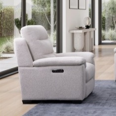 Nelson Power Recliner Fabric Chair With Lumbar Support Nelson Power Recliner Fabric Chair With Lumbar Support