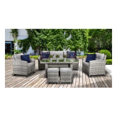 Signature Weave Amy 7 Seater Dining Lounge Set - Grey Signature Weave Amy 7 Seater Dining Lounge Set - Grey
