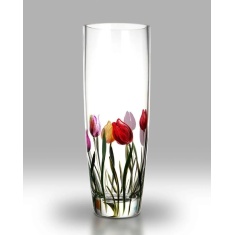Nobile Rainbow Tulips Cylinder Vase 25cm Nobile Rainbow Tulips Cylinder Vase 25cm