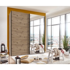 Wiemann Sheffield Sliding Door Wardrobe + 1 Mirrored Door 180cm - Nordic Oak Wiemann Sheffield Sliding Door Wardrobe + 1 Mirrored Door 180cm - Nordic Oak
