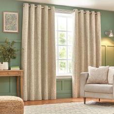 Wylder Nature Grantley Jacquard Eyelet Curtains - Natural Wylder Nature Grantley Jacquard Eyelet Curtains - Natural