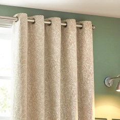Wylder Nature Grantley Jacquard Eyelet Curtains - Natural Wylder Nature Grantley Jacquard Eyelet Curtains - Natural