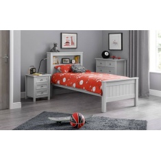 Julian Bowen Maine Bookcase Bed 90cm Single - Dove Grey Julian Bowen Maine Bookcase Bed 90cm Single - Dove Grey