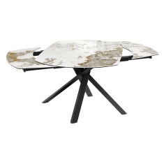 Akante Kheops 130cm/190cm Extending Dining Table - Calcatta Marble Akante Kheops 130cm/190cm Extending Dining Table - Calcatta Marble
