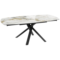 Akante Kheops 130cm/190cm Extending Dining Table - Doro Marble Akante Kheops 130cm/190cm Extending Dining Table - Doro Marble