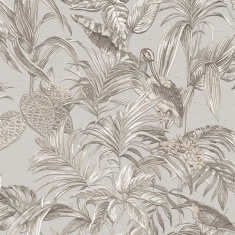 DID Bird of Paradise Wallpaper - Beige & Grey DID Bird of Paradise Wallpaper - Beige & Grey