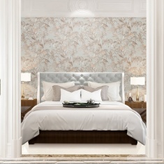 DID Bird of Paradise Wallpaper - Beige & Grey DID Bird of Paradise Wallpaper - Beige & Grey