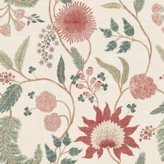 Esselle Home Fable Trail Wallpaper - Linen/Raspberry/Green Esselle Home Fable Trail Wallpaper - Linen/Raspberry/Green