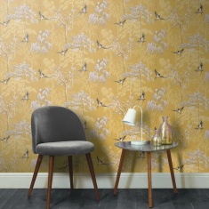 Esselle Home Japanese Garden Wallpaper - Ochre Esselle Home Japanese Garden Wallpaper - Ochre