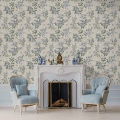 Holden Decor Hampton Gardens Wallpaper - Neutral Blue Holden Decor Hampton Gardens Wallpaper - Neutral Blue